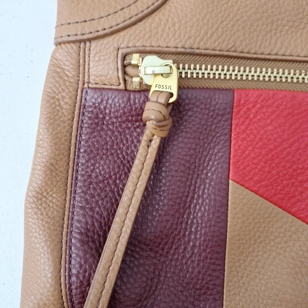 RARE Fossil Women's Karli Leather Large Hobo Bag Purse Multicolor NEAR MINT